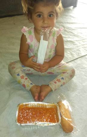 Food from the camp... pasta one day...